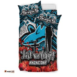 Sharks Bedding Set Anzac Day Poppy Flowers With Aboriginal