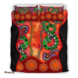 Aboriginal Bedding Set - Aussie Indigenous Patterns Orange