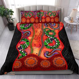 Aboriginal Bedding Set - Aussie Indigenous Patterns Orange