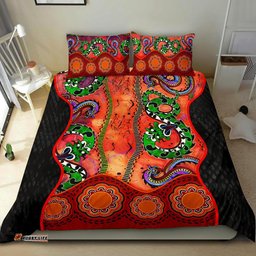 Aboriginal Bedding Set - Aussie Indigenous Patterns Orange