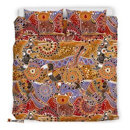 Aboriginal Bedding Sets, Kangaroo Kookaburra Koala Patterns Ver01