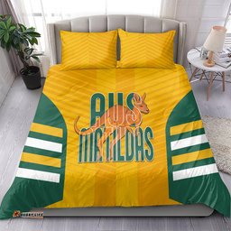Custom Australia Soccer Bedding Set Go Matildas Dynamic - National Colors