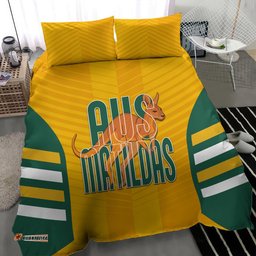 Custom Australia Soccer Bedding Set Go Matildas Dynamic - National Colors