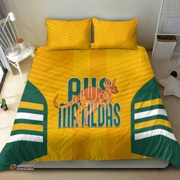 Custom Australia Soccer Bedding Set Go Matildas Dynamic - National Colors