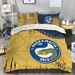 Parramatta Eels Bedding Set Grunge Polynesian Tattoo - NRL