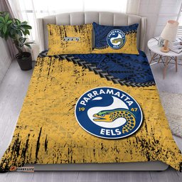 Parramatta Eels Bedding Set Grunge Polynesian Tattoo - NRL