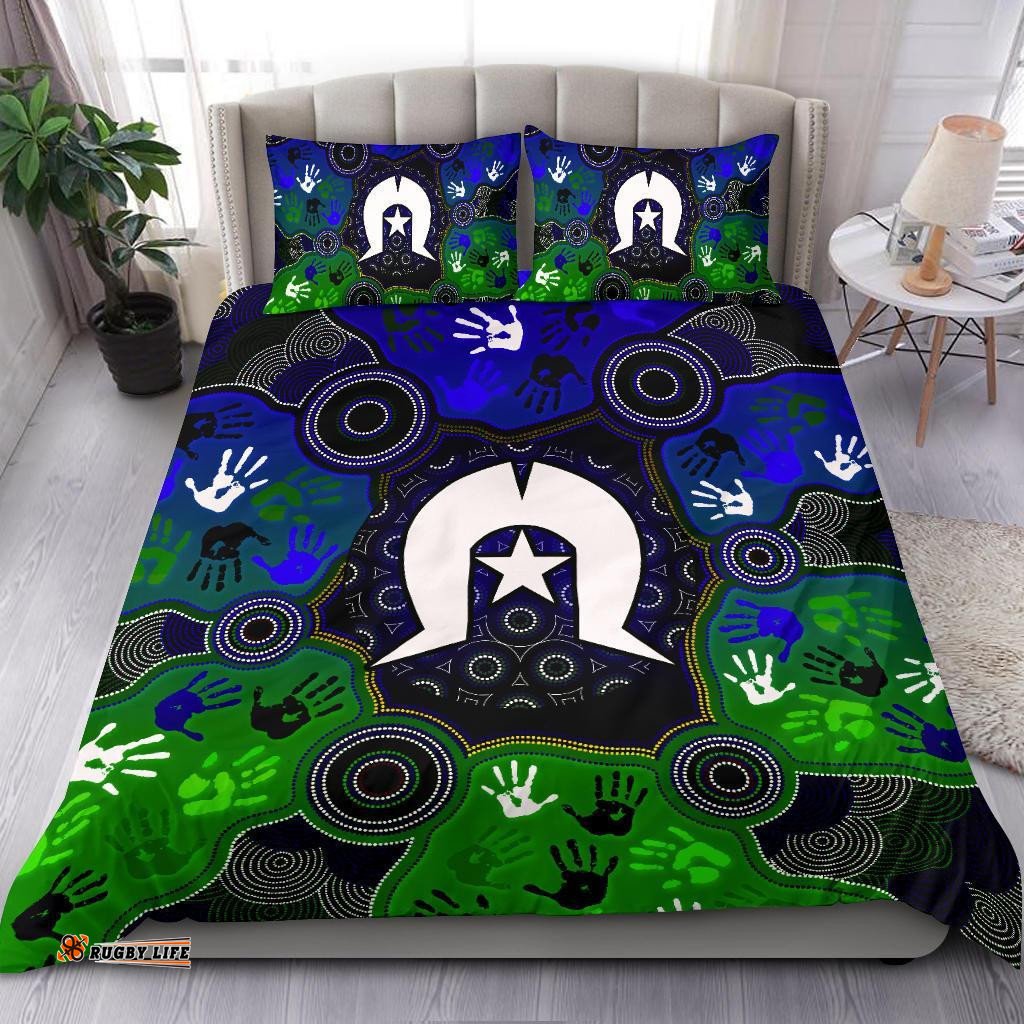 Aboriginal Bedding set - Torres Strait Symbol With Indigenous Patterns