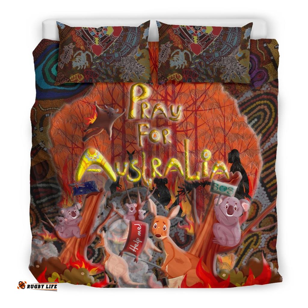 Pray For Australia Bedding Set - Aboriginal Pattern - Love Australia