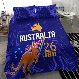 Proud To Be Australia Day Bedding Set Kangaroo with Flag Color