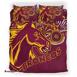 Broncos Rugby Bedding Set - Custom Super Indigenous Broncos Bedding Set RLT13