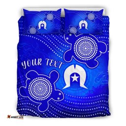 Custom Torres Strait Islanders Bedding Set - Torres Symbol With Indigenous Turtle