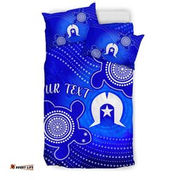 Custom Torres Strait Islanders Bedding Set - Torres Symbol With Indigenous Turtle
