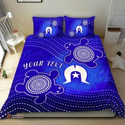Custom Torres Strait Islanders Bedding Set - Torres Symbol With Indigenous Turtle
