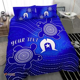 Custom Torres Strait Islanders Bedding Set - Torres Symbol With Indigenous Turtle