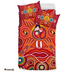 Bedding Sets - Aboriginal Family With Dot Painting art