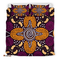 Aboriginal Bedding Set - Flowers Dot Panting Art