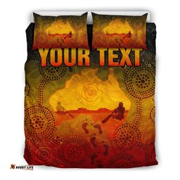 Custom Aboriginal Bedding Set, Australian Map with Indigenous Color