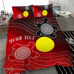 Custom Aboriginal Bedding Set - Indigenous Circle Dot Painting Style -