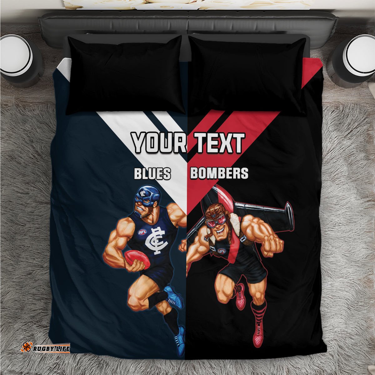 Custom Blues And Bombers Football Bedding Set 2024 Together Sporty
