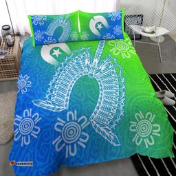 Torres Strait Islander Bedding Set - Dhari Mask Ocean Style