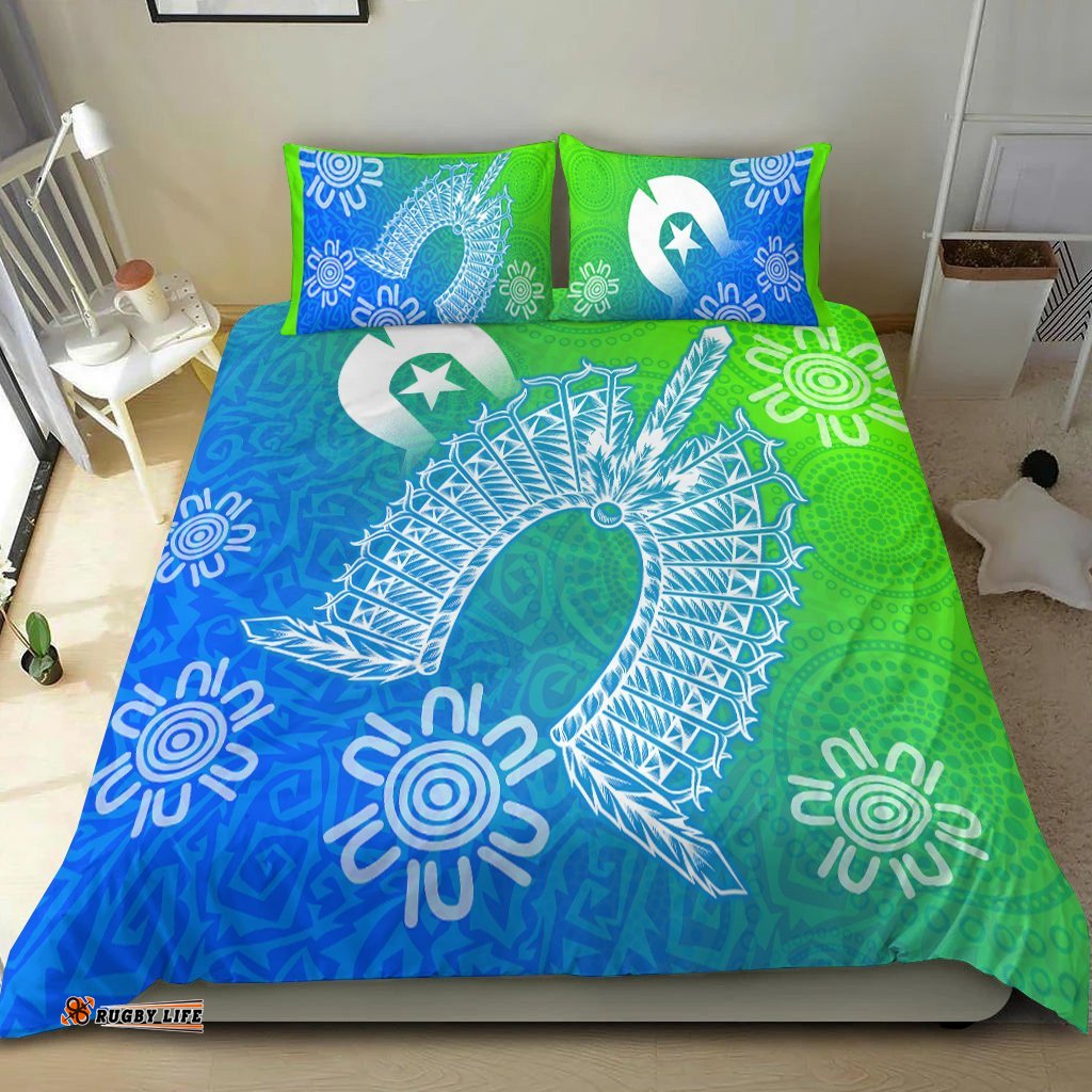 Torres Strait Islander Bedding Set - Dhari Mask Ocean Style