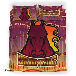Broncos Rugby Bedding Set - Horse Aboriginal Patterns Bedding Set