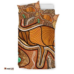 Aboriginal Bedding Set - Indigenous Emu Vintage Stye