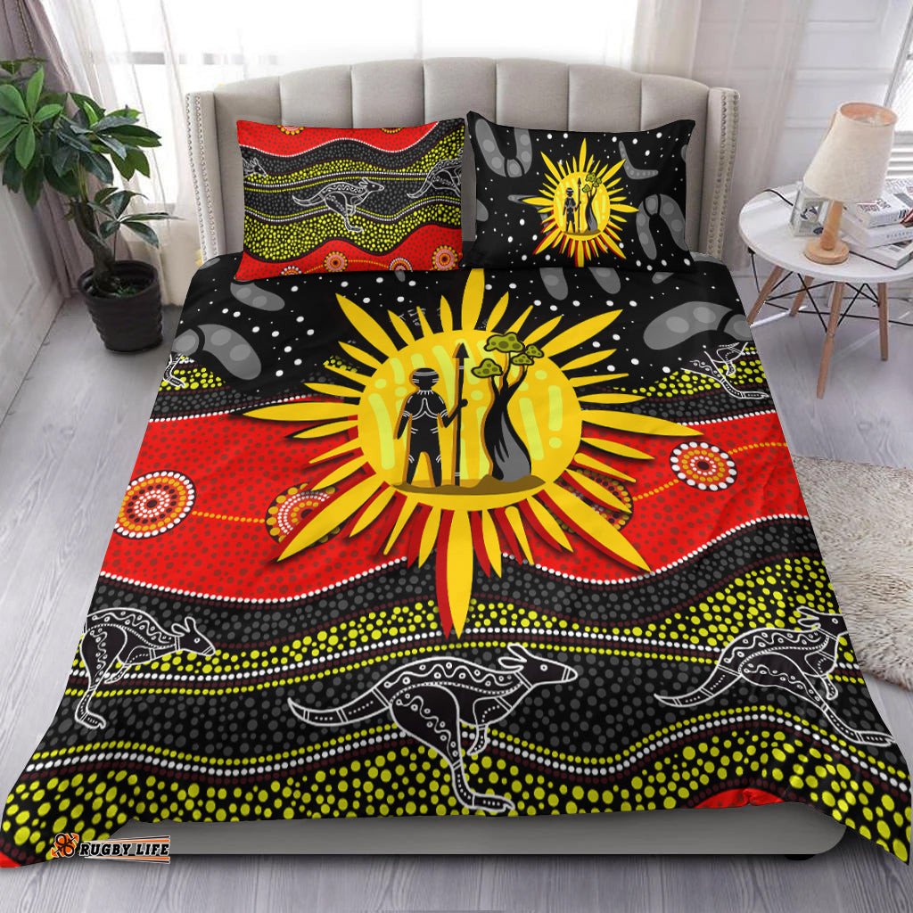 Aboriginal Flag Bedding Set Energetic Aussie