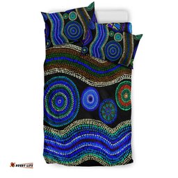 Bedding Set - Aboriginal Dot Unique Style Blue