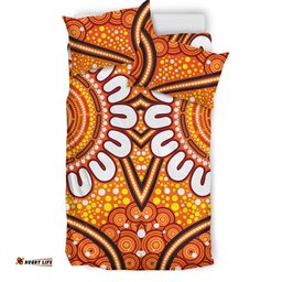 Australia Aboriginal Inspired Bedding Set - Aboriginal Connection Concept Artwork 07