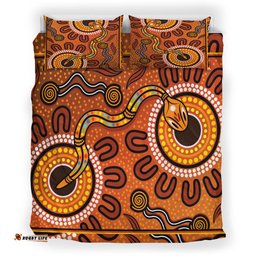 Australia Indigenous Bedding Set - The Aboriginal Inspired Dreaming Rainbow Serpent