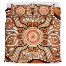 Australia Aboriginal Inspired Bedding Set - Aboriginal Connection Concept Artwork 01