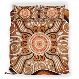 Australia Aboriginal Inspired Bedding Set - Aboriginal Connection Concept Artwork 01