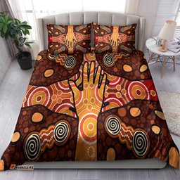 Australia Indigenous Bedding Set - Aboriginal Inspired style Dot art Friendship concept