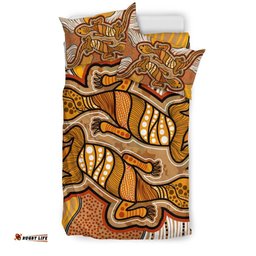 Aboriginal Bedding Set - Indigenous Two Lizard Vintage Stye
