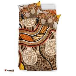 Aboriginal Bedding Set - Indigenous Snake Vintage Stye
