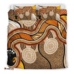 Aboriginal Bedding Set - Indigenous Snake Vintage Stye