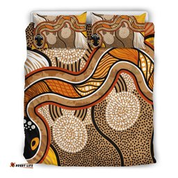 Aboriginal Bedding Set - Indigenous Snake Vintage Stye
