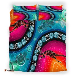 Australia Indigenous Bedding Set - Australia Aboriginal Wild inspired land and river style Dot painting art