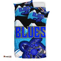 Blues Rugby Bedding Set - Blues Rugby League Turtle and Mountain Aboriginal Culture Bedding Set