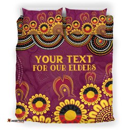 Australia Brisbane City Naidoc Bedding Set - Custom Brisbane City For Our Elders Bedding Set