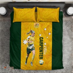 Australia Soccer Bedding Set Ellie Carpenter Matildas Gold Version