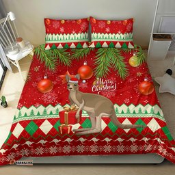 Australia Christmas Bedding Set Aussie Kangaroo Santa Merry Xmas