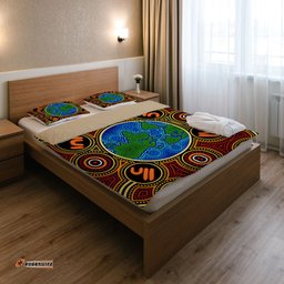 Australia Indigenous Bedding Set - Global Dot Art Aboriginal Inspired