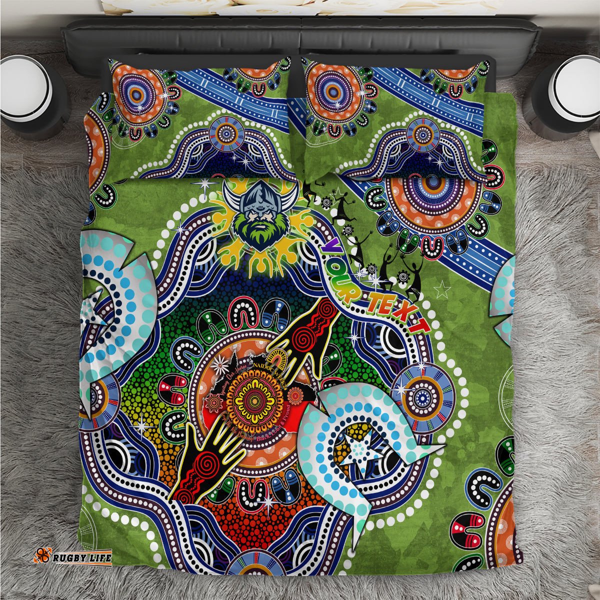 Personalised Raiders NAIDOC Week 2024 Bedding Set Australia Aboriginal Dot Painting
