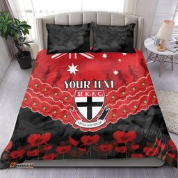 Custom St Kilda Saints Football Bedding Set ANZAC Lest We Forget