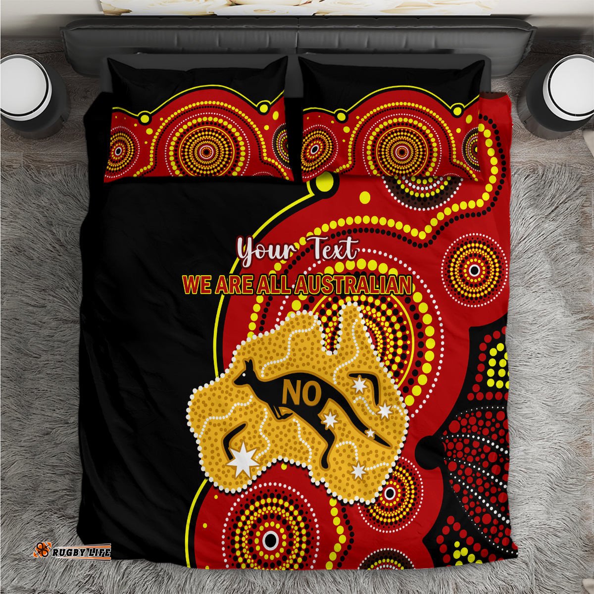 Personalised Australia Indigenous Bedding Set We Are All Australian Vote NO To The Voice