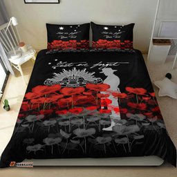 VibeHoodie Bedding Set - Custom Australian Military Forces Anzac Day Lest We Forget Bedding Set