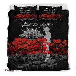 VibeHoodie Bedding Set - Custom Australian Military Forces Anzac Day Lest We Forget Bedding Set