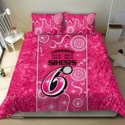 Custom Sydney Sixers Cricket Bedding Set The Fourth Time Champions Aboriginal